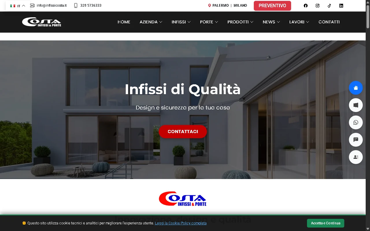 Sito Web Infissi Costa
